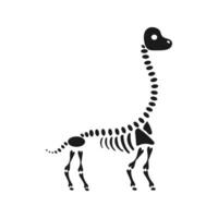 Brachiosaurus dinosaur skeleton standing on white background vector