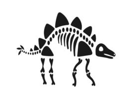Stegosaurus dinosaur skeleton standing on hind legs, showing ribs and spine vector