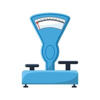 Blue weighing scale measuring weight with analog indicator vector