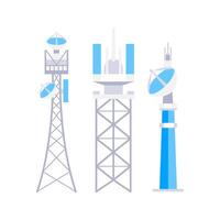 Telecommunication towers providing global connection supporting data transfer vector