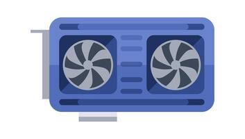 Powerful graphics card cooling system featuring dual fans for optimal performance vector