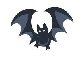 Cartoon bat showing its wings on white background vector