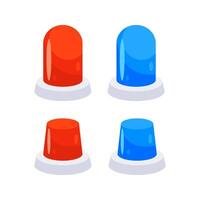 Red and Blue Flashing Emergency Lights Signaling Danger and Urgency vector