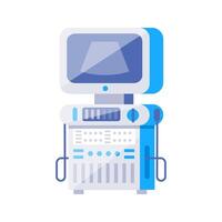 Ultrasound machine displaying image on screen in hospital room vector