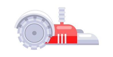 Angle grinder cutting machine tool with rotating blade for construction and repair works vector