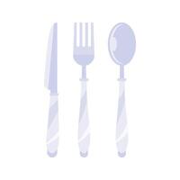 Silverware Cutlery Set with Knife, Fork, and Spoon vector