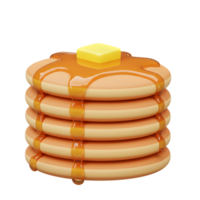 A delightful stack of golden pancakes drenched in syrup with butter square png
