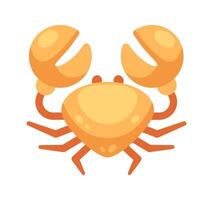 Funny cartoon crab raising its claws showing its shell and legs vector