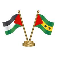 Palestine and Sao Tome and Principe table flags. vector