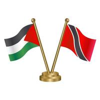 Palestine and Trinidad and Tobago table flags. vector