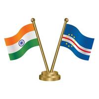 India and Cape Verde table flag relation. vector