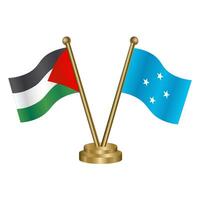 Palestine and Micronesia table flags. vector