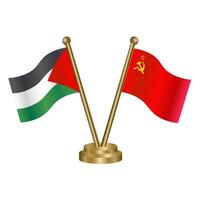 Palestine and USSR table flags. vector