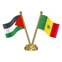 Palestine and Senegal table flags. vector