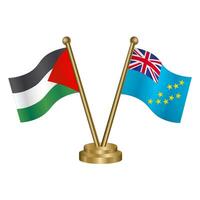 Palestine and Tuvalu table flags. vector