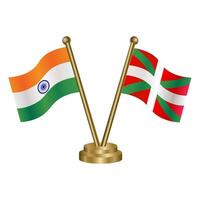 India and Basque lands table flag relation. vector
