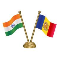 India and Andorra table flag relation. vector