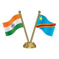 India and Congo table flag relation. vector
