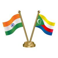 India and Comoros table flag relation. vector