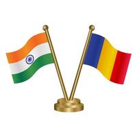India and Chad table flag relation. vector
