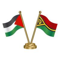 Palestine and Vanuatu table flags. vector