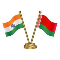 India and Belarus table flag relation. vector