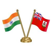 India and table Bermuda flag relation. vector