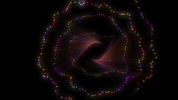 Spiral Light Motion. 4k Abstract Glowing Particle Animation video