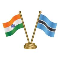 India and Botswana table flag relation. vector
