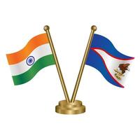 India and American Samoa table flag relation. vector