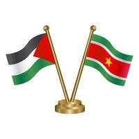 Palestine and Suraname table flag relation. vector