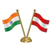 India and Austria table flag relation. vector