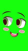 Happy Eyes Looking Left And Right On Blue Background On Vertical On Greenscreen Background 2D Cartoon Animation video