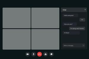 VideoConference Interface with Participants and Chat Features vector