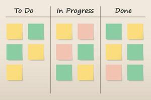 Project Management Board with Kanban Style Task vector