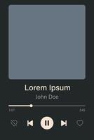 Modern Music Player App with Album Cover Display vector