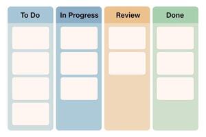 Project Management Board with Kanban Task Organization vector