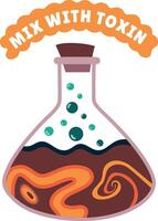 A flat style typographic sticker of a potion vector