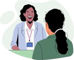 A flat style illustration of laughing colleagues vector