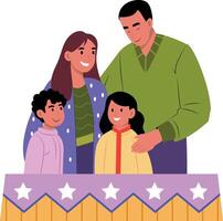 A flat style illustration of mixed heritage family vector