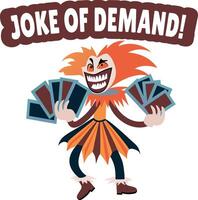 A flat style sticker of evil clown vector