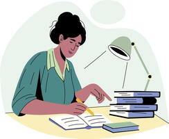 A flat style illustration of a working character vector