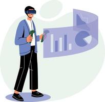 A character doing employee business, flat style illustration vector