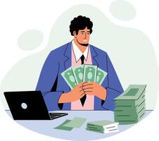 A flat style illustration of a greedy character vector