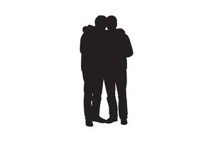 Unity and Togetherness Silhouette - Two People Embracing vector
