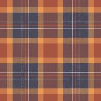 Warm autumnal plaid pattern in rich orange, brown, and deep blue hues. Perfect for textile design, fallthemed projects, and adding a touch of rustic charm to your designs. vector