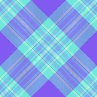 Long seamless plaid, inspiration background texture tartan. Carpet textile pattern check fabric in teal and indigo colors. vector