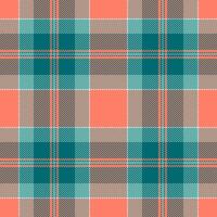 Bedroom background check pattern, kingdom plaid fabric . Mosaic textile seamless texture tartan in red and cyan colors. vector