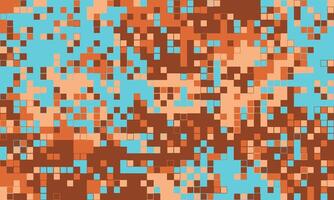 Abstract pixel art background. Earthy tones and aqua blend in a digital mosaic, perfect for website banners, tech presentations, or modern design projects. vector