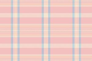 Veil background pattern texture, checkered seamless plaid fabric. Nostalgia tartan check textile in light and papaya whip colors. vector